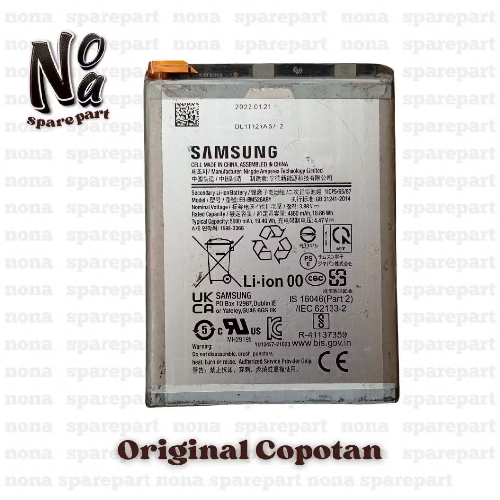 Baterai Baterry Refill Samsung A23 4G, S23 Ultra, M21/M31, Note 10 Life, A52/S20 Second Original Cop