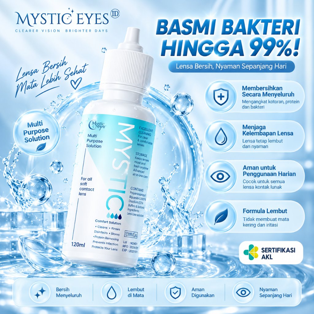 [COD+AKL]Mysticeyes Cairan Air Soflens Solution /Contact Lens Care Solution /Air Pembersih Softlens 