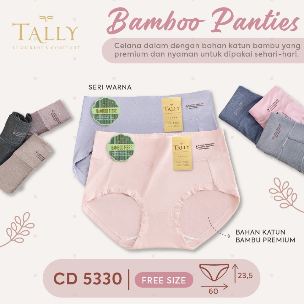 Tally Celana Dalam Katun Bamboo | Motif |Free Size Fit to XL - CD 5330