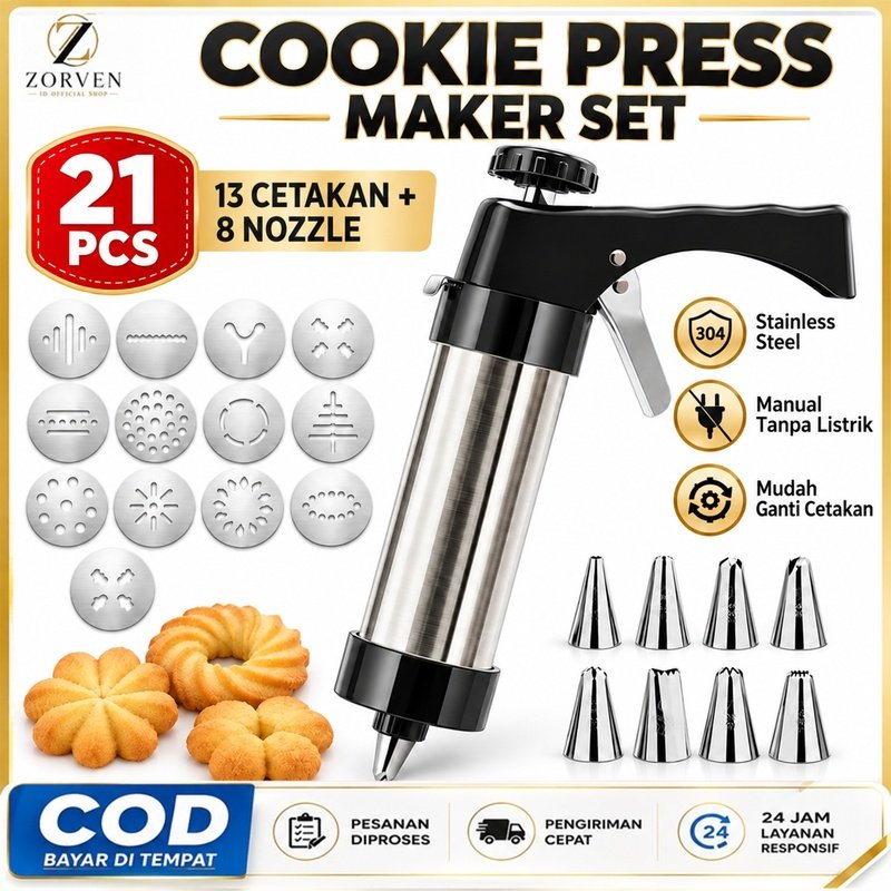 COD Alat Cetak Churros SCODAlat Cetak Churros Stainless Steel Pembuat Camilan Rumahan 3 Nozzle Food 