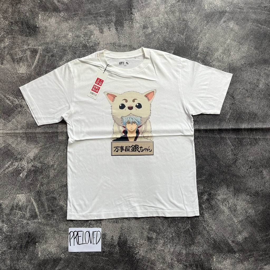 Tshirt Uniqlo UT x Gintama Kaos Putih ukuran L
