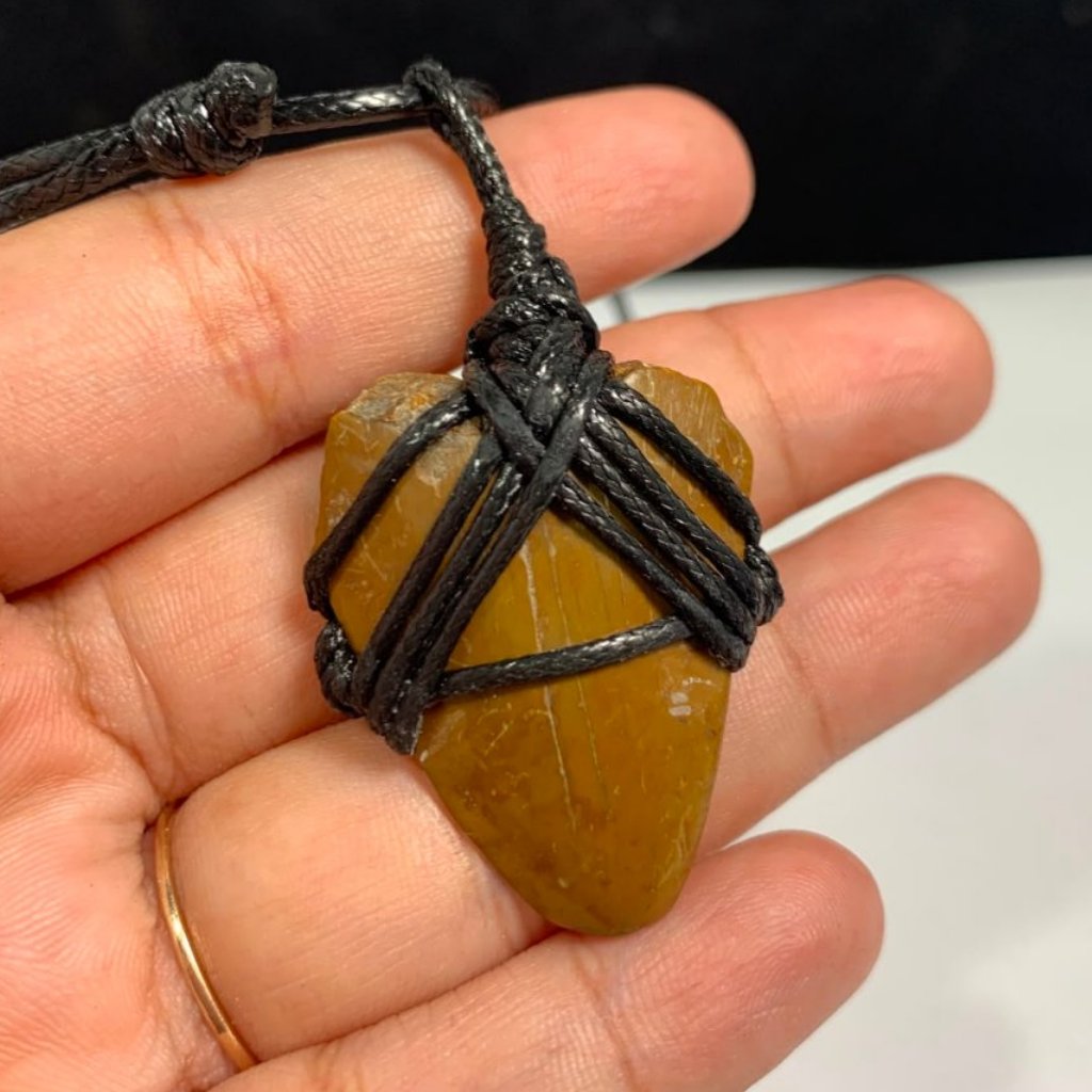 Kalung Gigi Hiu - Fosil batu Gigi Hiu - Shark Tooth
