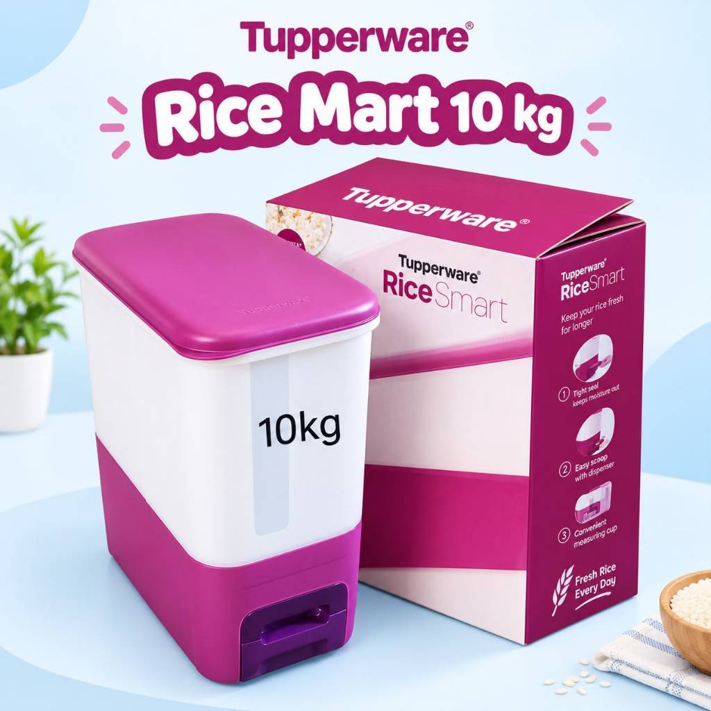 [PROMO] ORIGINAL NEW TEMPAT BERAS 10 KG / DISPENSER BERAS / RICE SMART TUPPERWARE MURAH