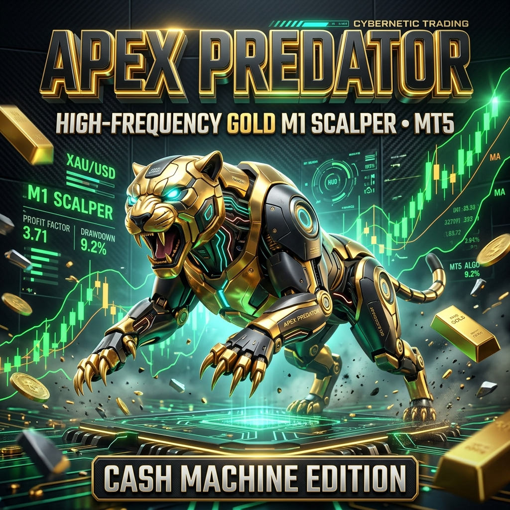 Robot Trading Forex EA XAUUSD Gold M1 Scalper APEX PREDATOR MT5 - Martingale High Frequency Scalper 