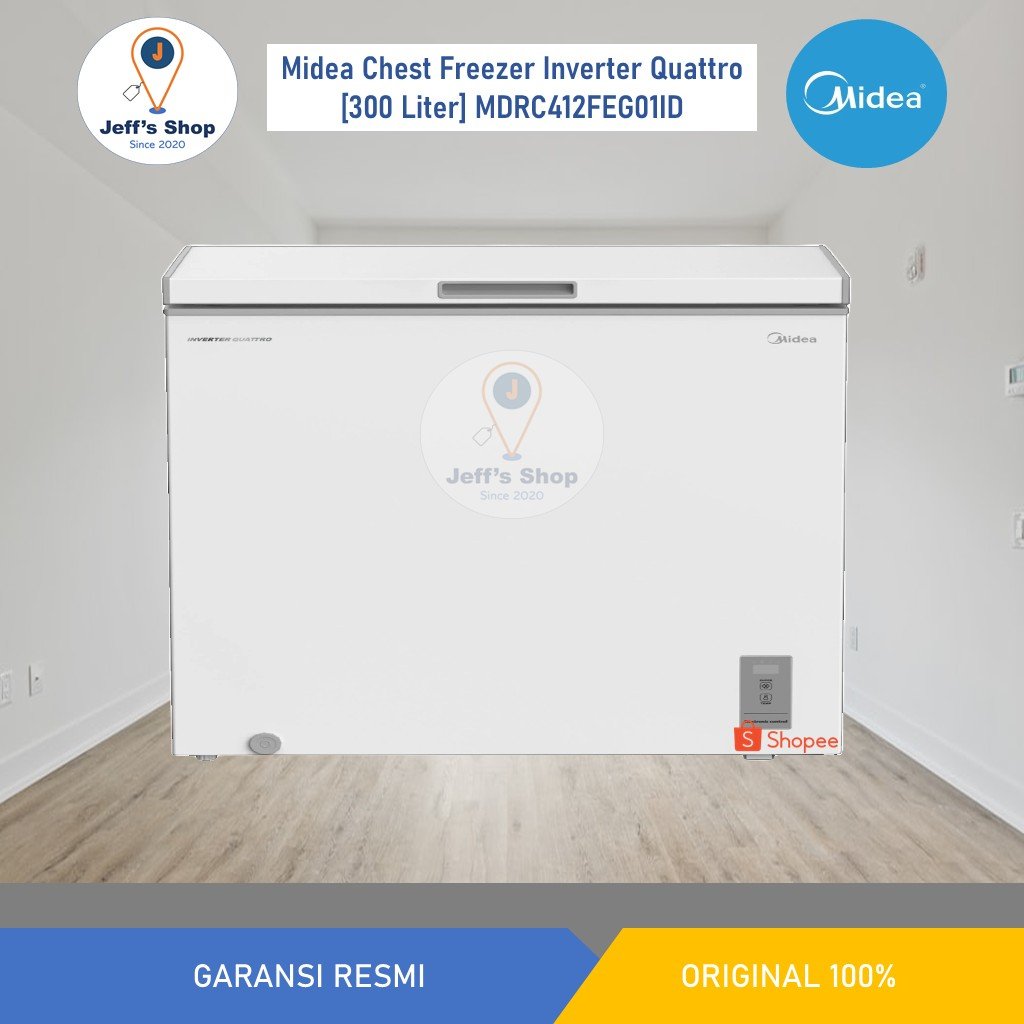 Midea Chest Freezer / Freezer Box [300 Liter] MDRC412FEG01ID - Inverter Quattro - 2 Cooling Mode - F