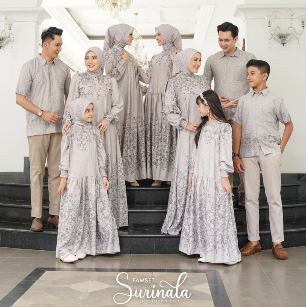 NADHEERA Surinala Chiffon Salt Famset Set Seragam Keluarga Lebaran by Nadheera Luxury