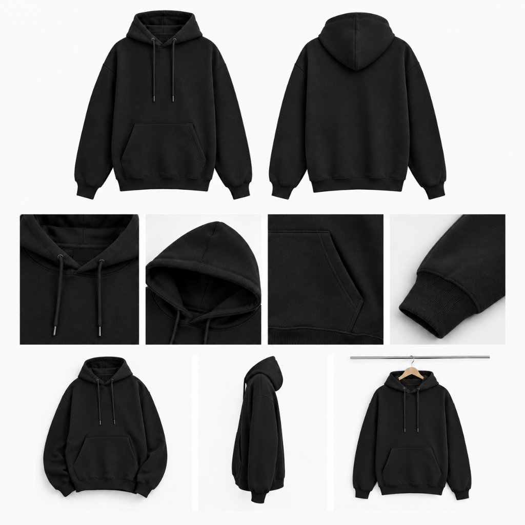 Hoodie Pria Distro Fleece Tebal Polos Cream Size M - XXXXXL - Hoodie Cowok Polos Nyaman