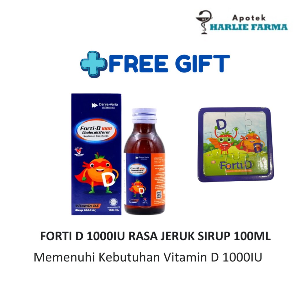 Forti-D Forti D Sirup Anak 1000IU - Sirup 100 ml - Vitamin D3 Anak