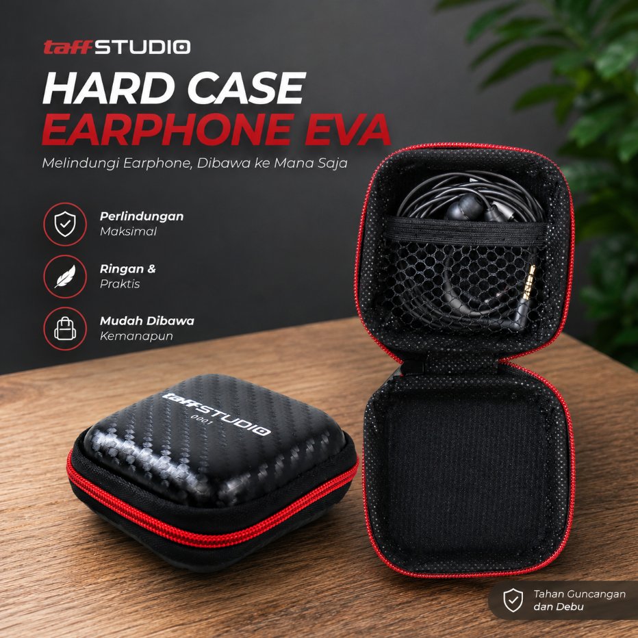 Case Earphone Zenith - Black/Red