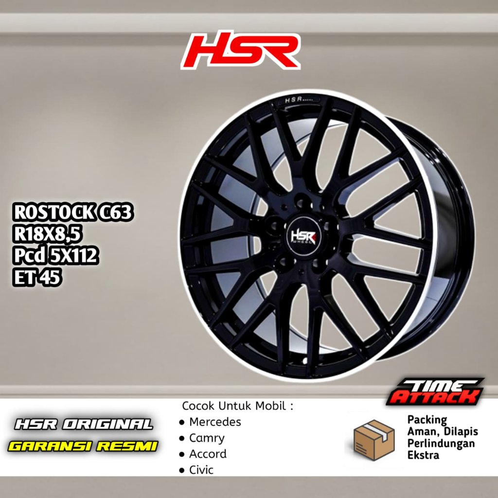 Velg Mobil MG 5S Mercedes Camry Accord HSR ROSTOCK C63 R18 Lebar 8,5 - TIME ATTACK HSR BOGOR