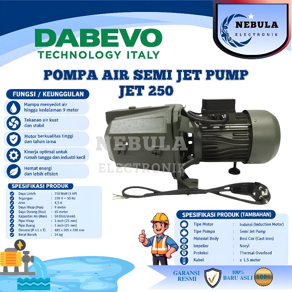 DABEVO JET 250 / DABEVO JET-250 / POMPA DABEVO JET 250 / POMPA AIR DABEVO JET 250 / POMPA AIR SEMI J