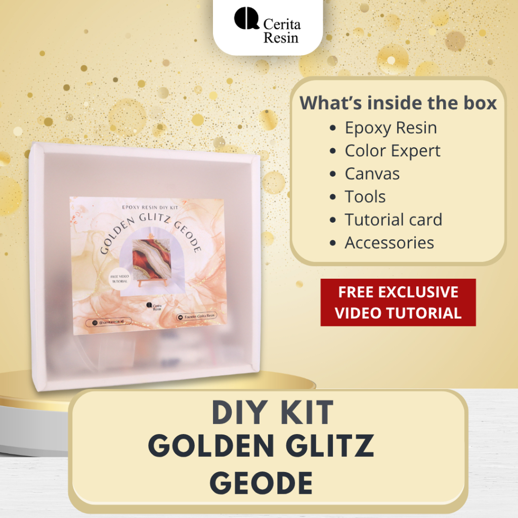 Cerita Resin - Epoxy Resin DIY KIT Golden Glitz Geode Art Resin Art