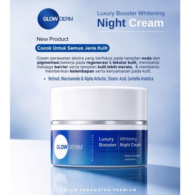 GLOWDERM - Night Cream Luxury Booster Whitening