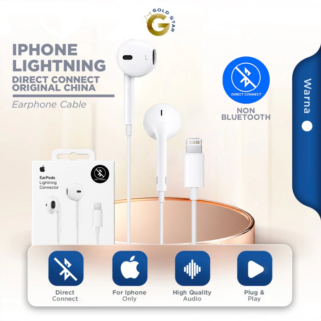 Headset Lightning for Iphone TANPA BLUETOOH HF Ori Earphone Super Bass