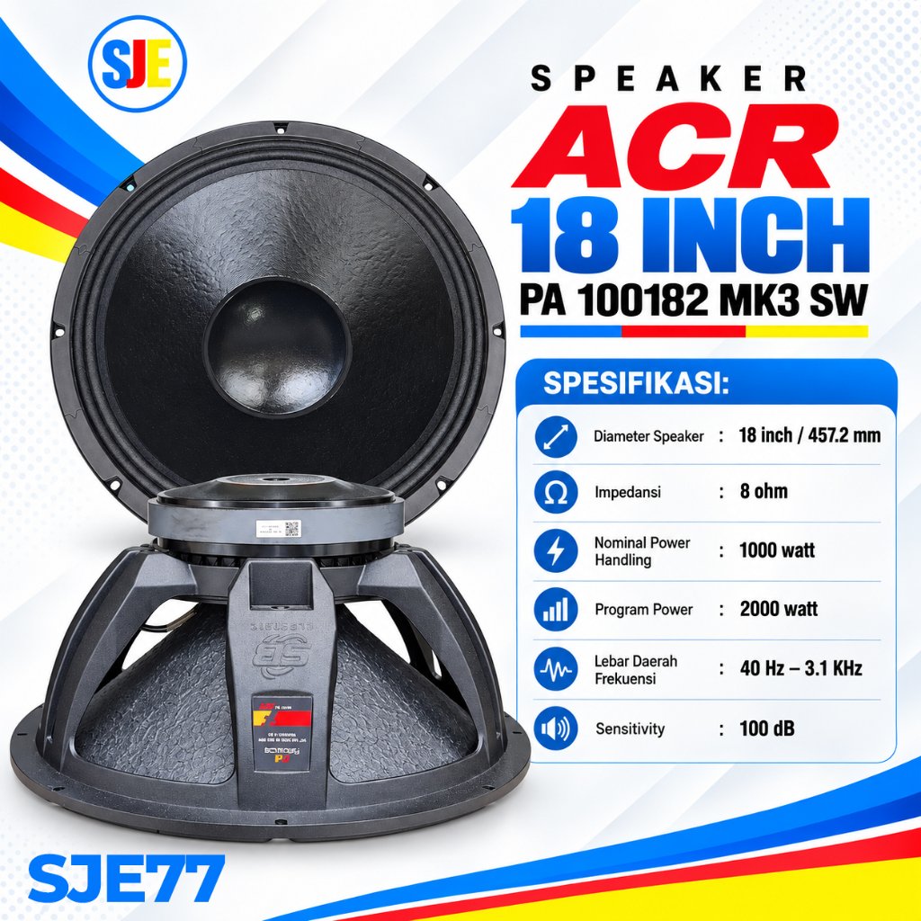 Speaker ACR 18 inch PA 100182 Mk3 SW / Speaker ACR Fabulous 18 inch PA 100182 / Subwoofer ACR 18 inc