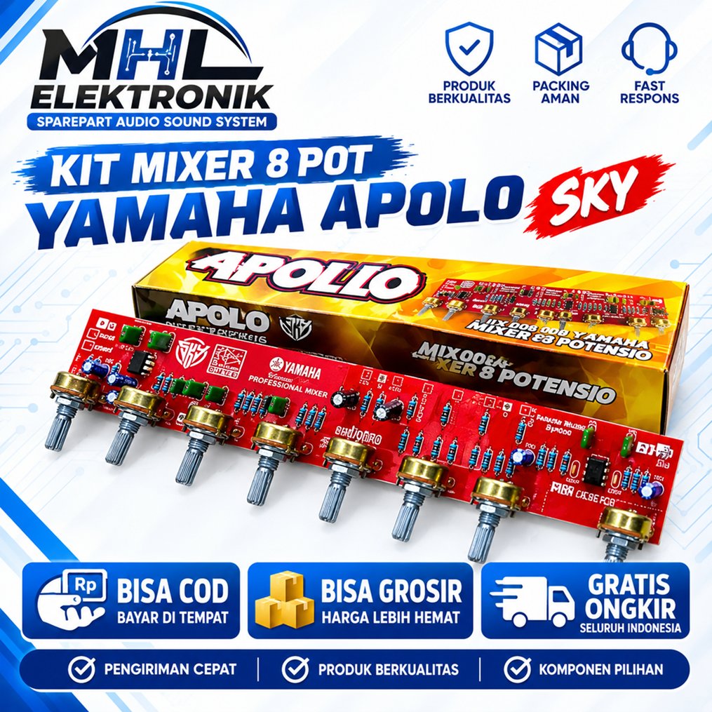 Kit Mixer 8 Potensio YAMAHA High Quality HOOKY Pro Audio System/APOLO SKY