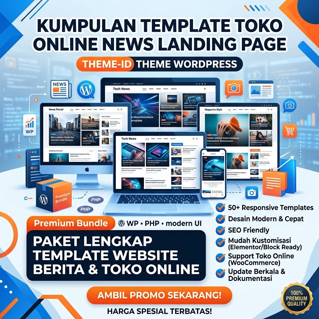 Kumpulan Template Toko Online News Landing Page Theme-Id Theme Wordpress