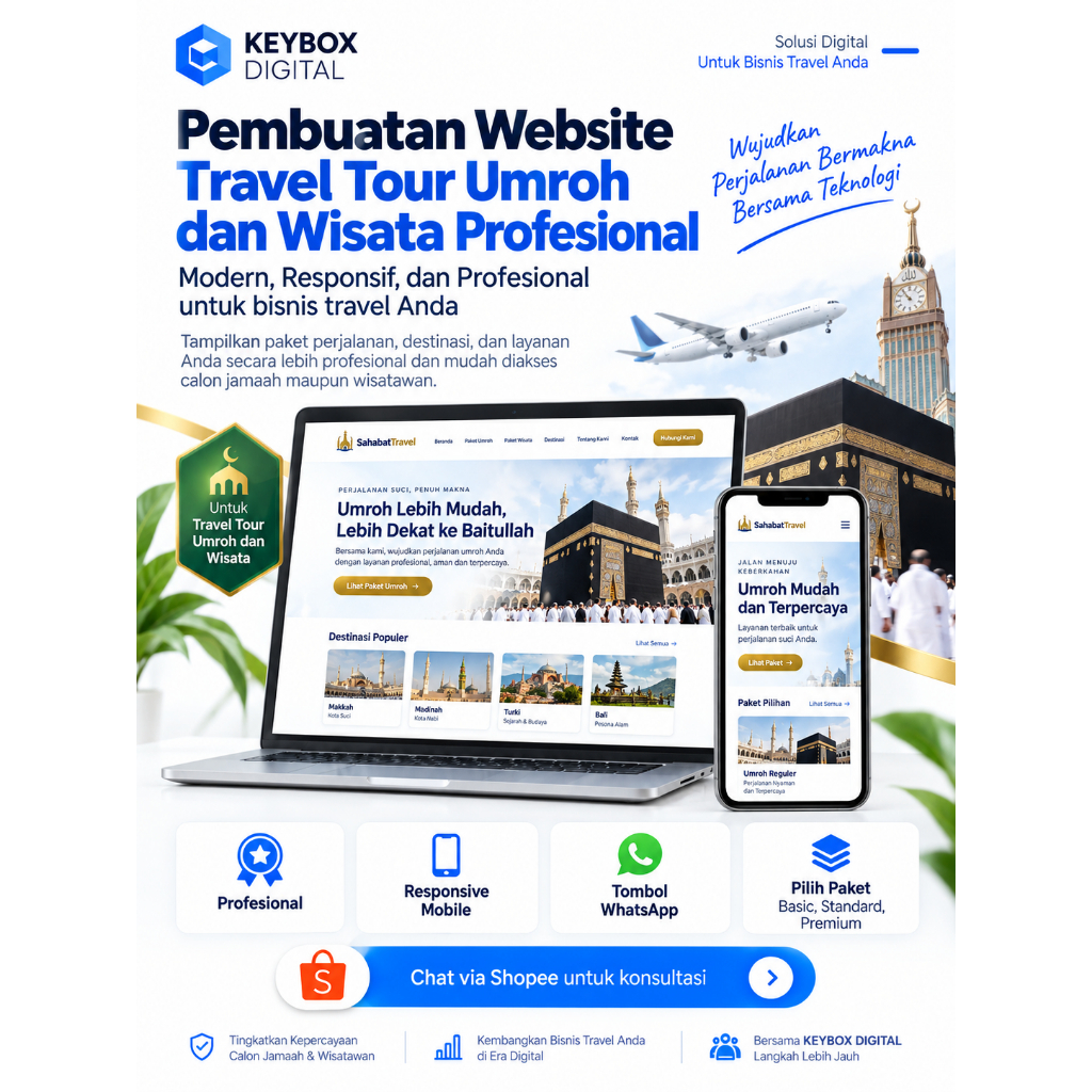 Jasa Pembuatan Website Travel Tour Umroh dan Wisata Profesional
