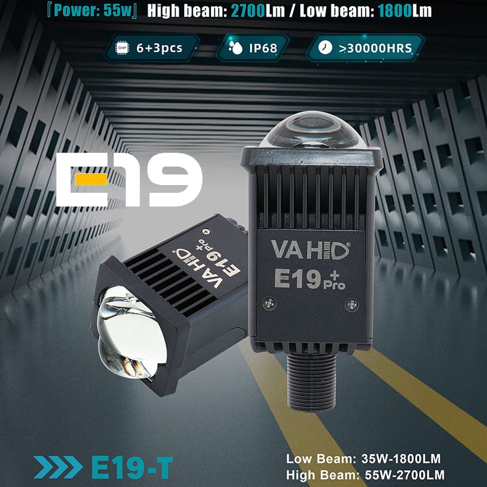 E19 - MIni Projie Bi-LED Matrix 1,5 inch E19 Pro Lens E19 Vahid | Mini Laser LED Projector Headlight
