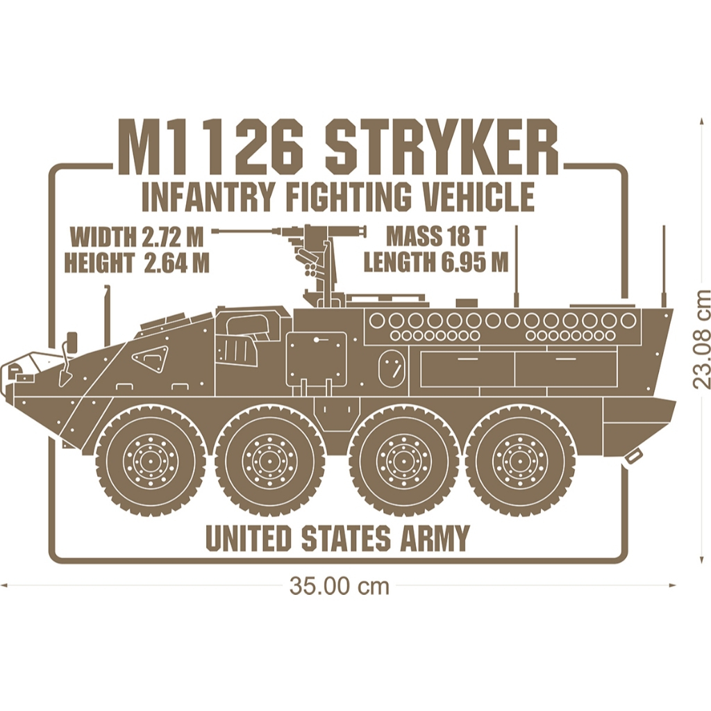 M1126 Stryker Infantry Fighting Vehilce With Remote Weapon Station (Cutting Sticker/Sticker Decal)
