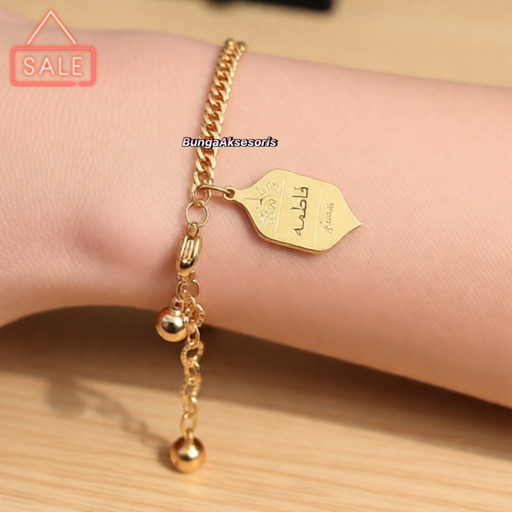 Gelang arabian/Gelang arab nama custom lapis emas titanium anti karat/Gelang /Gelang nama lapis emas