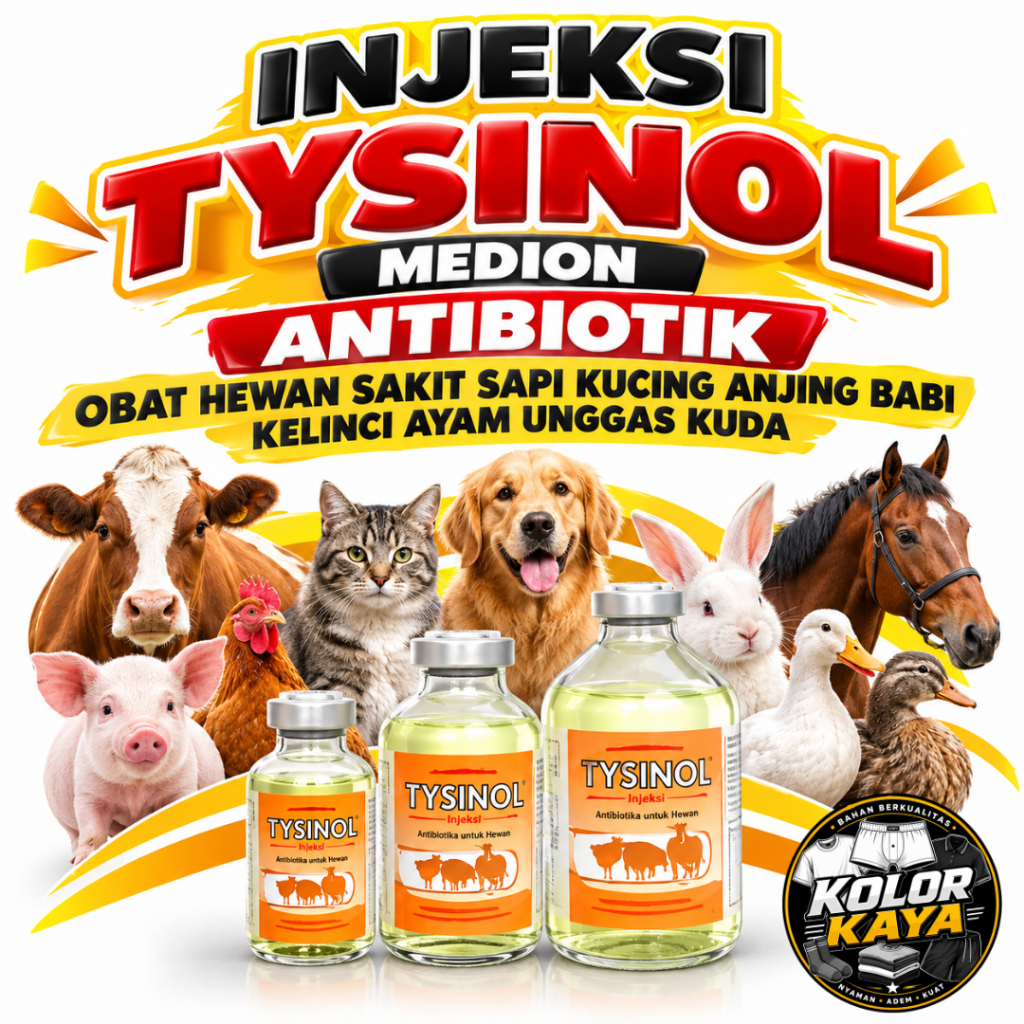SEDIA INJEKSI TYSINOL MEDION ANTIBIOTIK OBAT HEWAN SAKIT SAPI KUCING ANJING BABI KELINCI AYAM UNGGAS