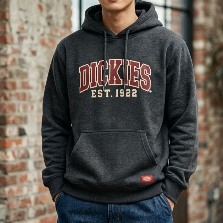 DICKIES Vintage Style Est 1922 Arch Big Logo Hoodie Second Preloved