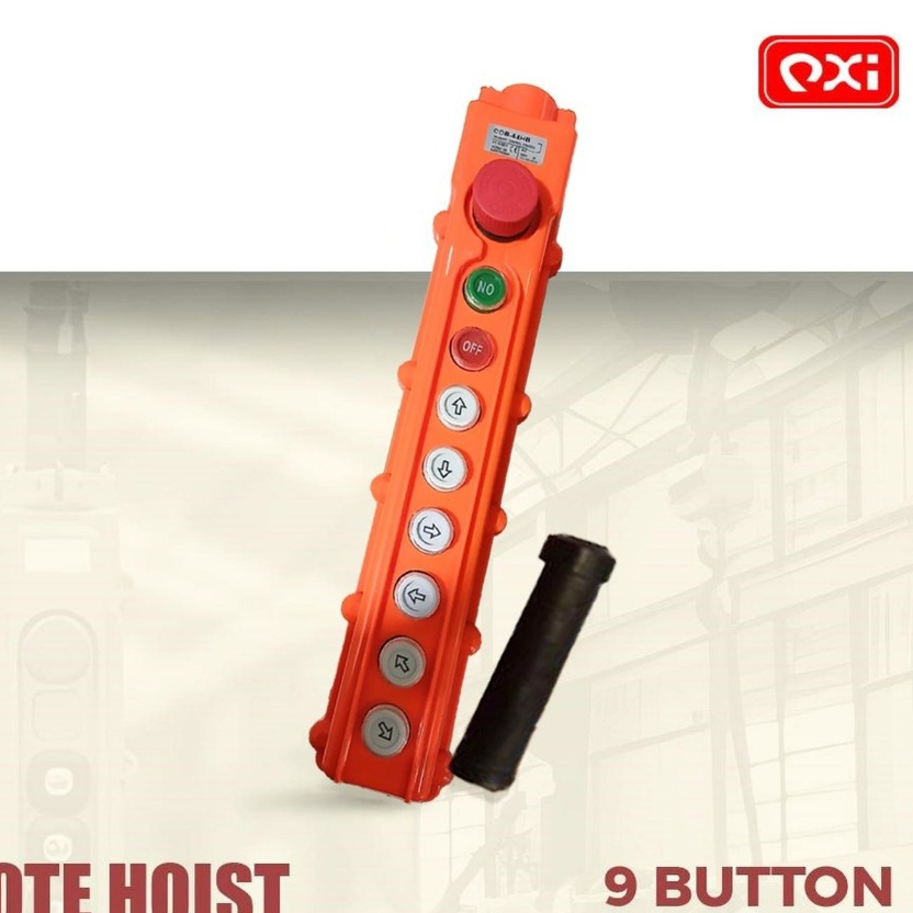 Remote Hoist Button Control 9 Tombol / Remot Crane Push Button Switch Emergency 9Tombol