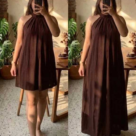 Long Dress Laluna/Dress Sexy Backless Panjang Rayon Premium