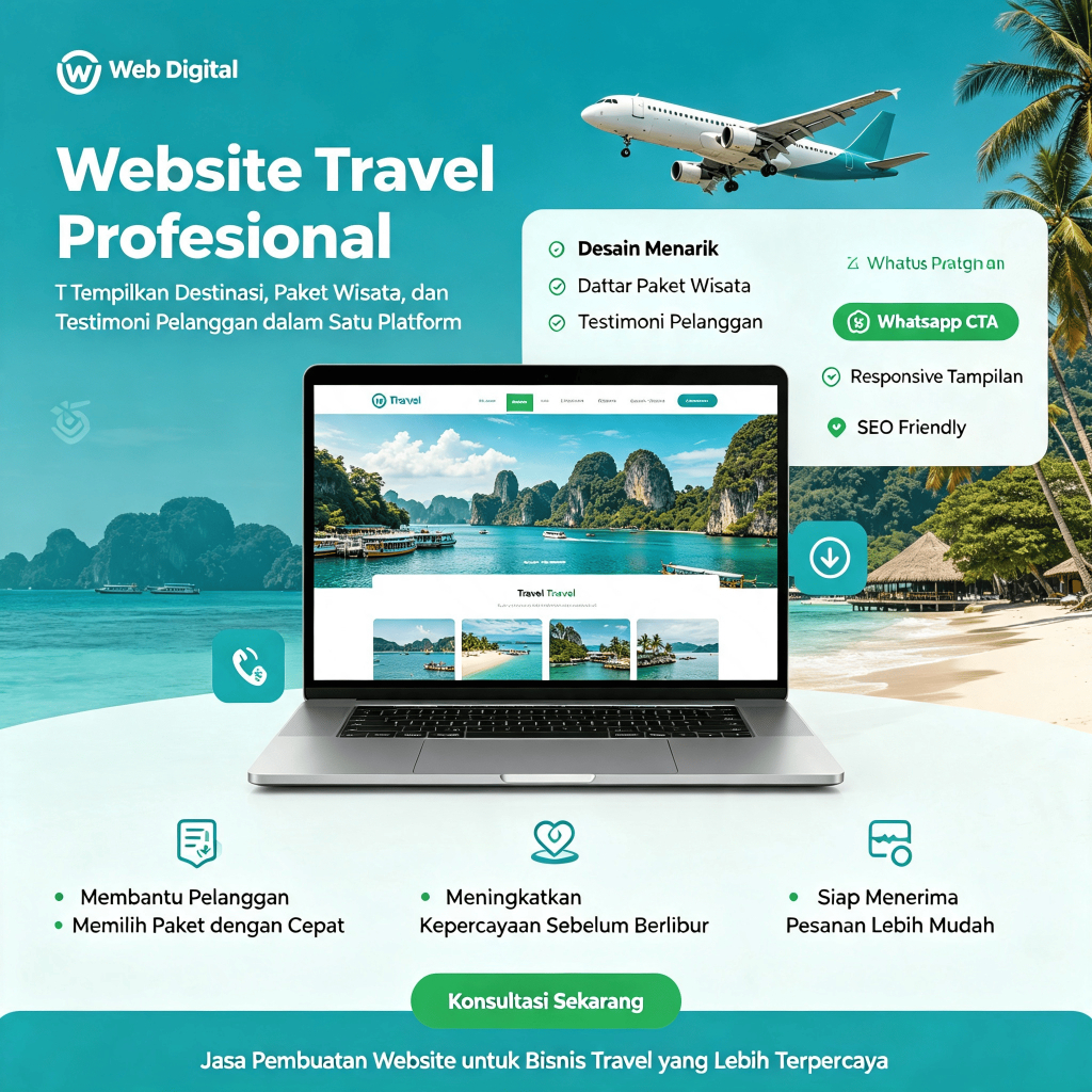 Jasa Pembuatan Website Travel Profesional Desain Menarik Responsive SEO Friendly