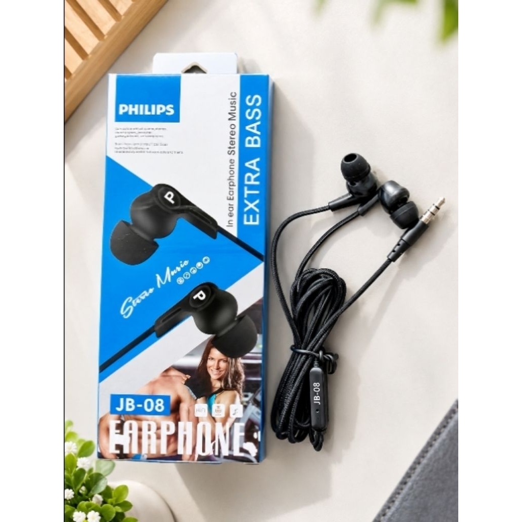 Headset Kabel JB-08 Extra Bass | Earphone Jack 3.5mm untuk HP