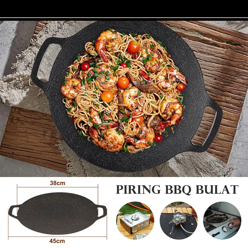 COD Grill Pant DP Alat Panggang Tanpa Arang Aluminium Teflon Multi Ukuran Piring BBQ Korea dari baja