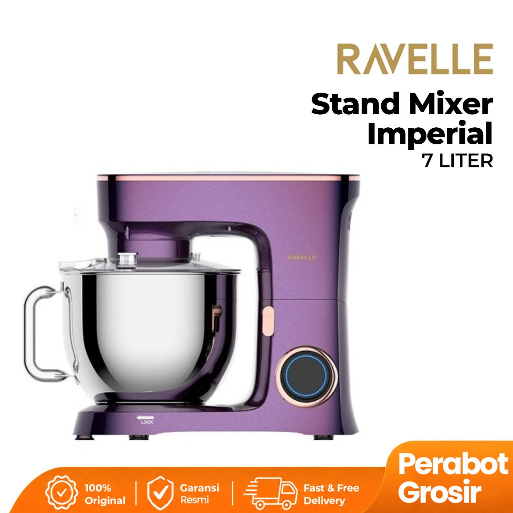 RAVELLE Stand Mixer 7L Imperial Electric Mixer - Mystique Velvet