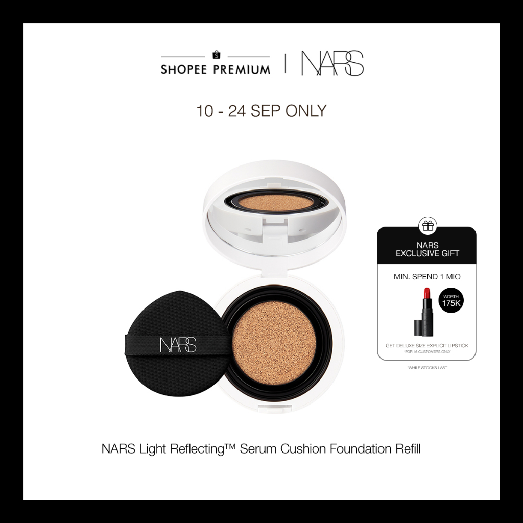 NARS Light Reflecting™ Serum Cushion Foundation Spf 42/Pa++ REFILL - Hasil akhir yang natural dan ra