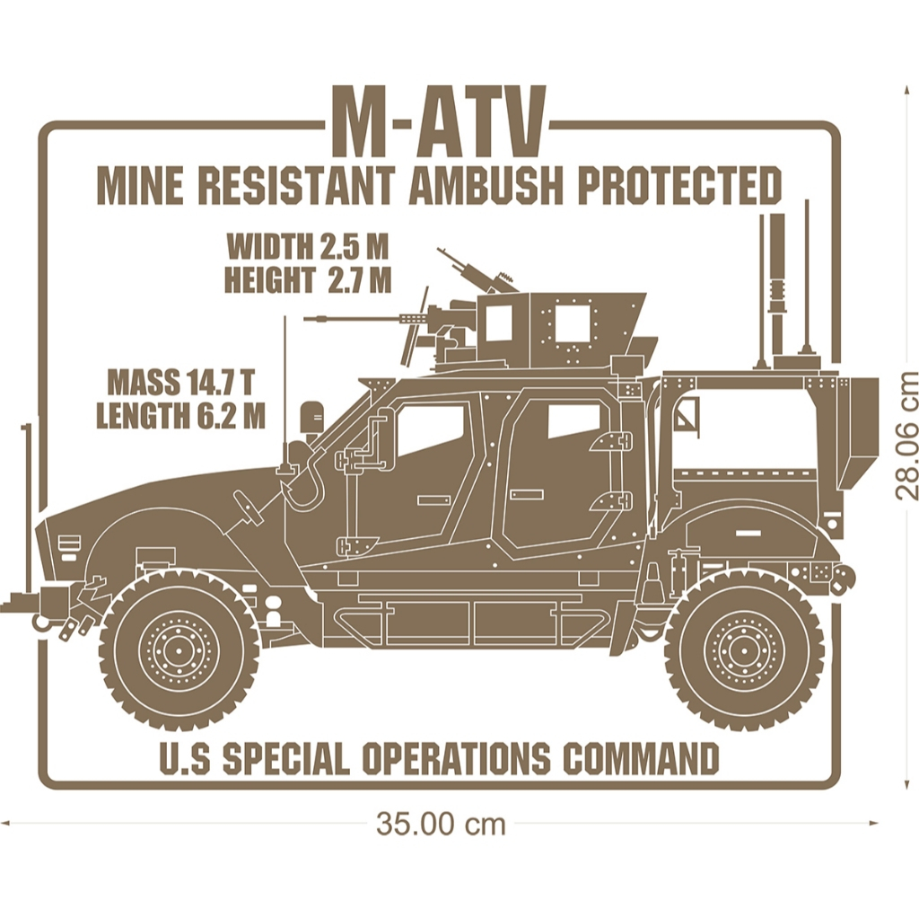 M-ATV United States Special Operations Command Vehicle (Cutting Sticker/Sticker Decal)
