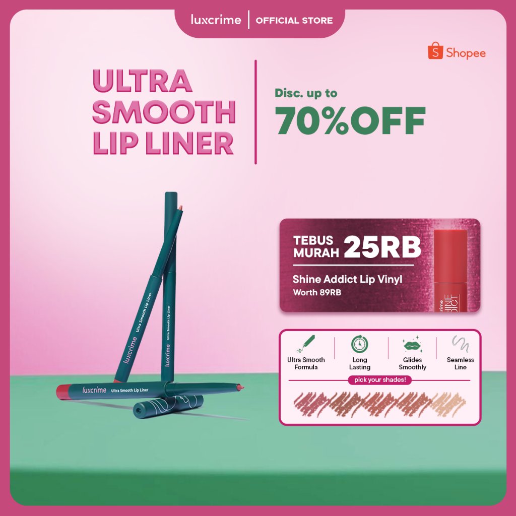 Luxcrime Ultra Smooth Lip Liner - Pensil Tahan Lama & Pigmented