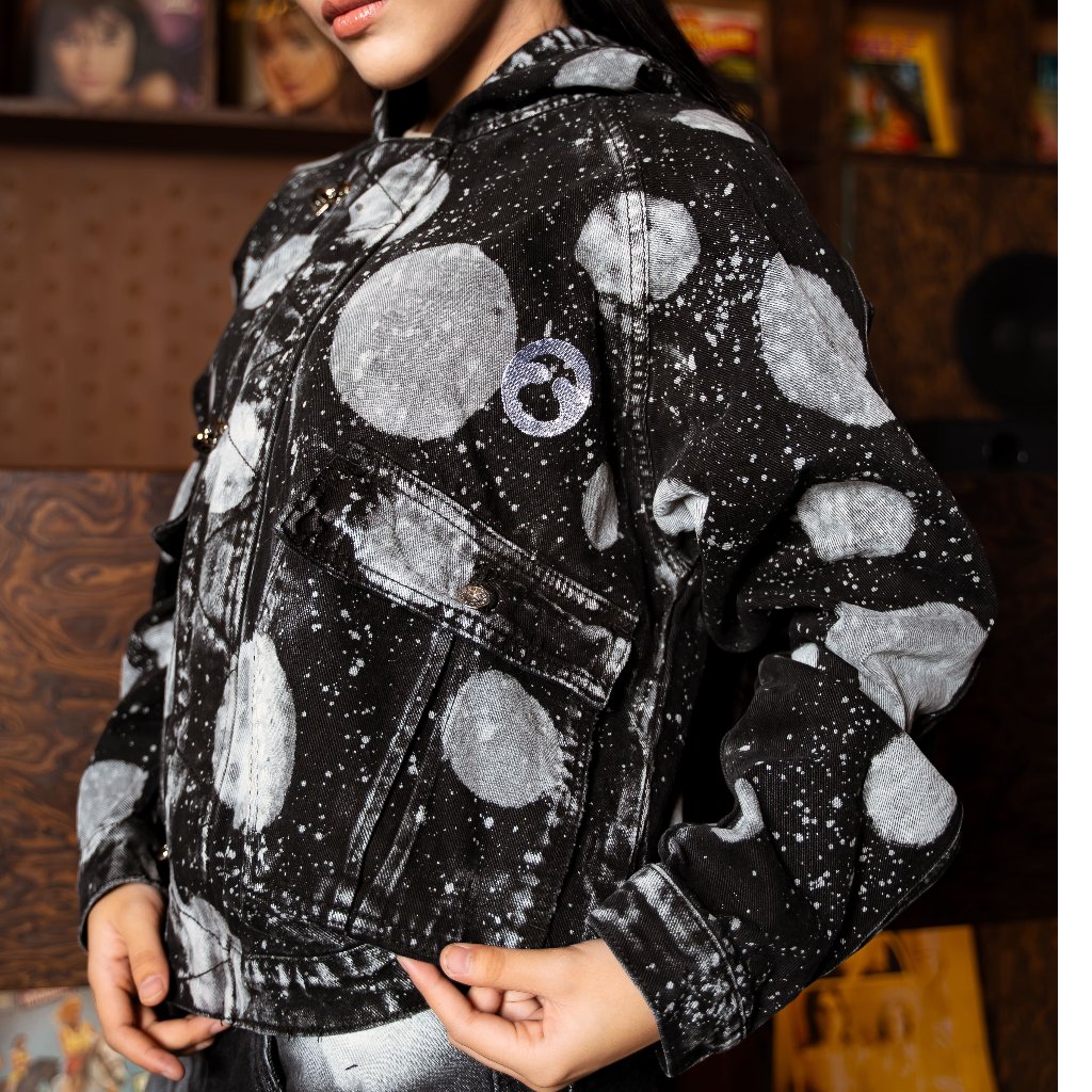 Bawwa | Jaket HOODIE BLACK DOT SPLASH WASH | FIREMAN CLASP |  | JONES SERIES |  |  Jaket Hoodie FIRE