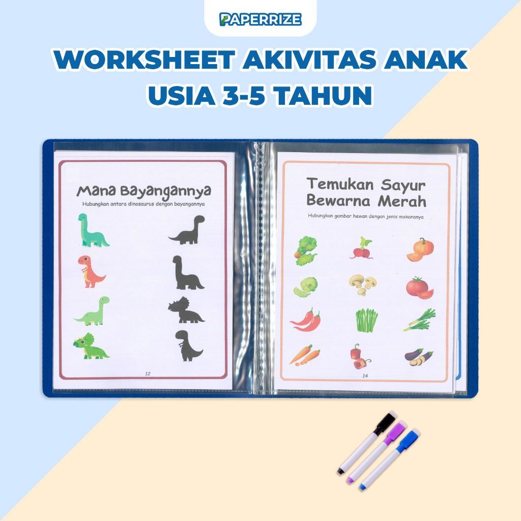 Buku Aktifitas Anak Paud - TK - Wipe and Clean - Free Map Holder - Free Spidol Wipe and Clen / K E