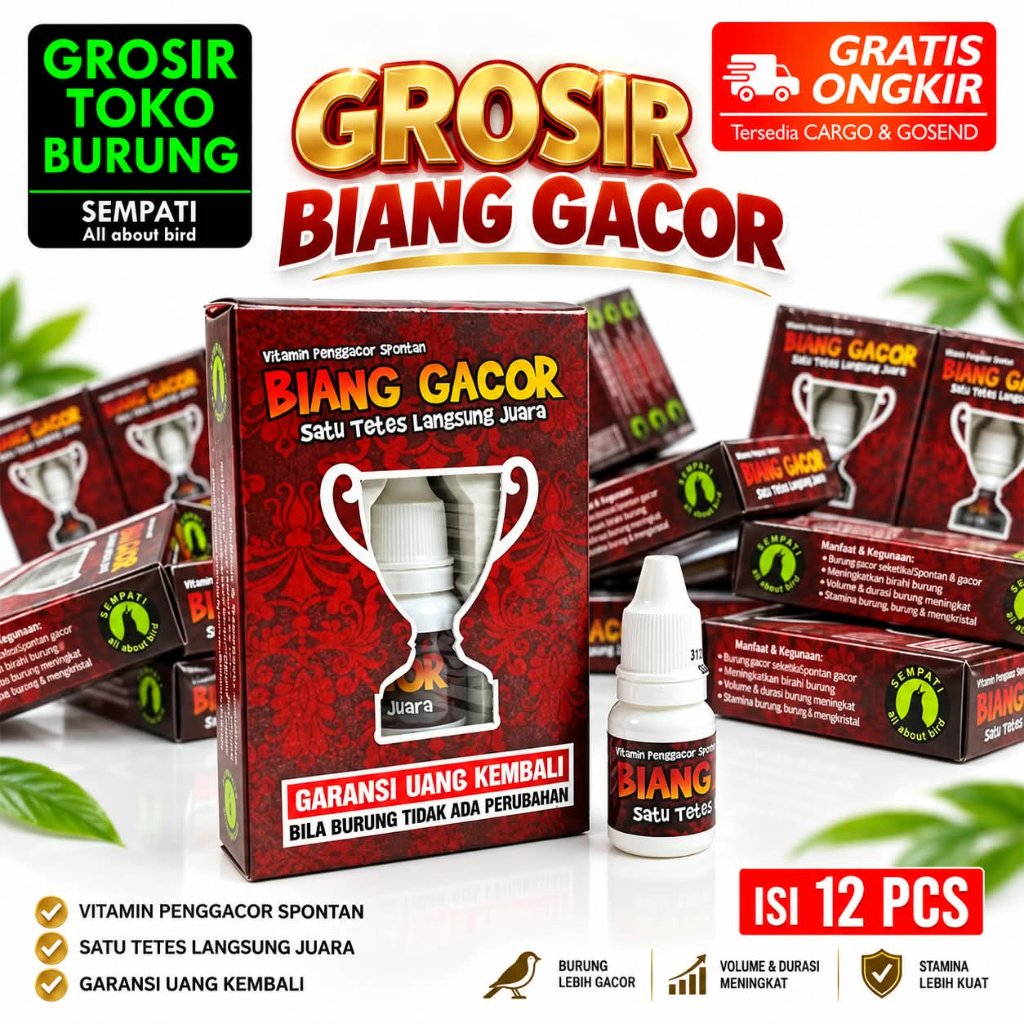 SEMPATI GROSIR Biang Gacor Isi 12 Pcs Premium Formula Doping Herbal Obat Penggacor Spontan Burung Mu