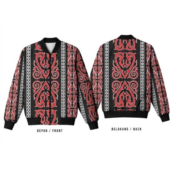 JAKET BOMBER MOTIF BATIK KALIMATAN TERBARU/BOMBER PRINTING/ BOMBER SEPEDA