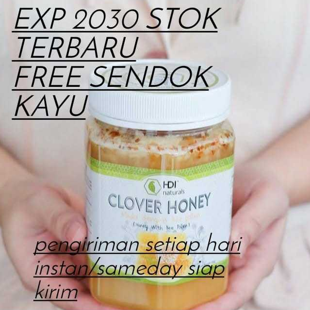 Madu hdi 1kg clover honey original segel 100% exp 2030 free sendok kayu