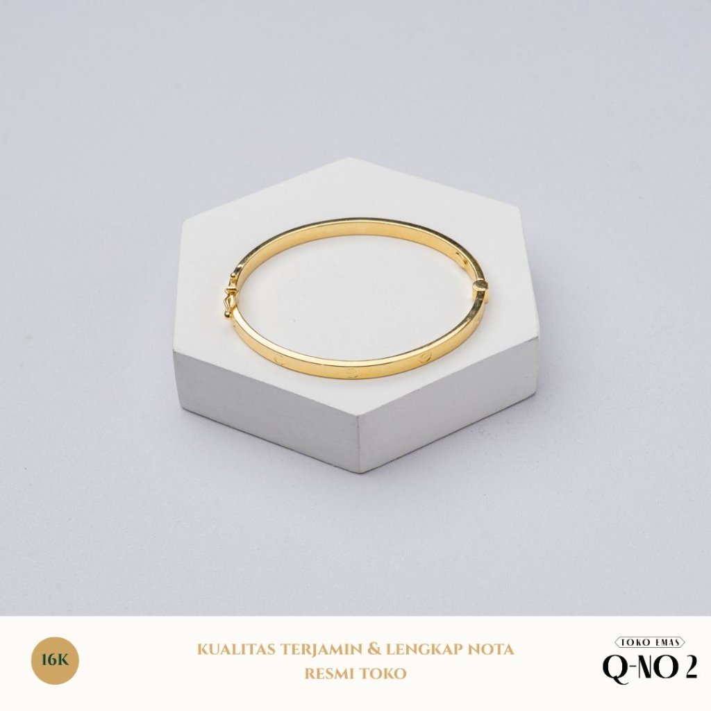 Gelang Emas Model Bangle Cartier Polos Emas Kuning 4968 Perhiasan Wanita / Q-No 2