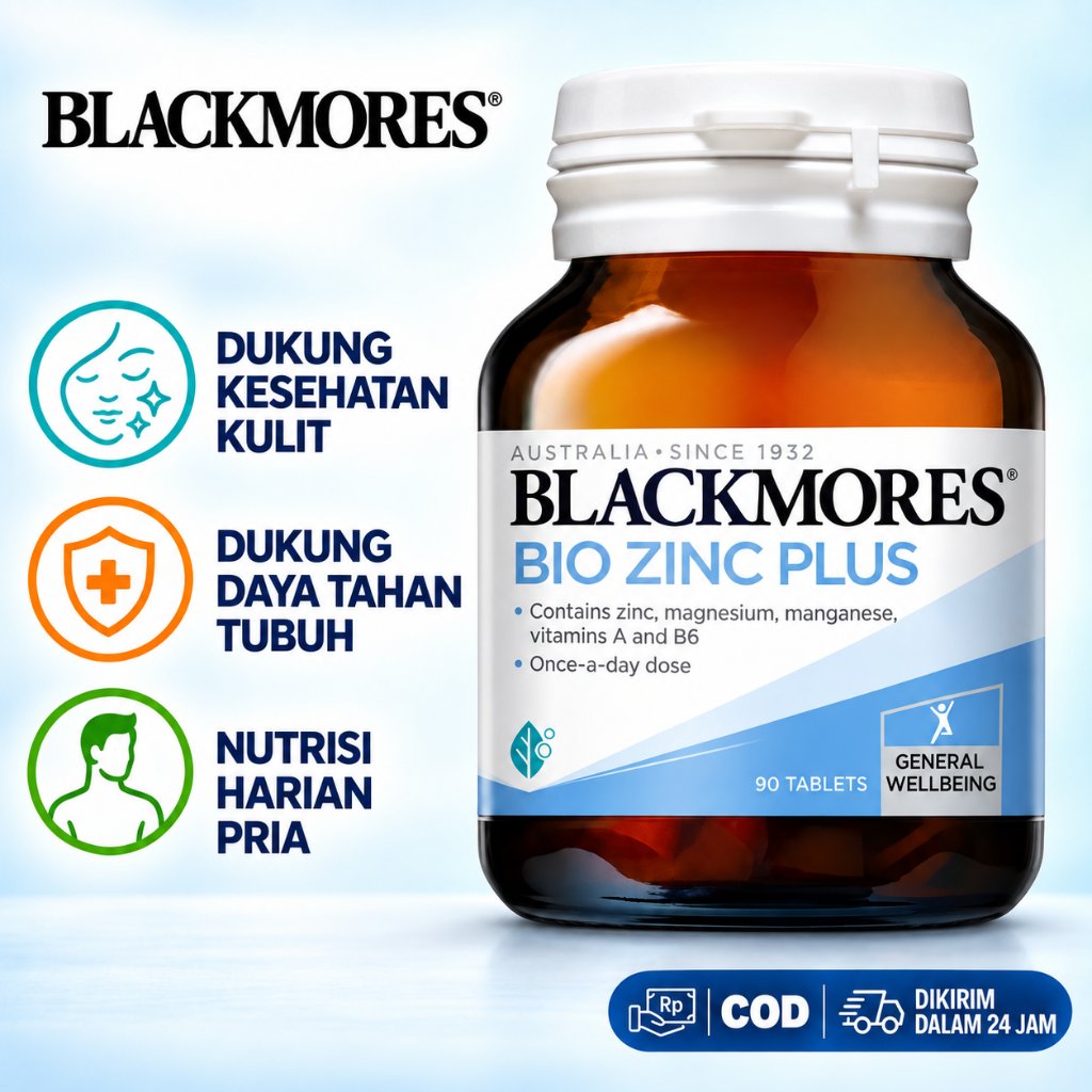 Blackmores Bio Zinc Plus 90 Tablet Suplemen Zinc Kesehatan Kulit Daya Tahan Tubuh Nutrisi Harian Pri
