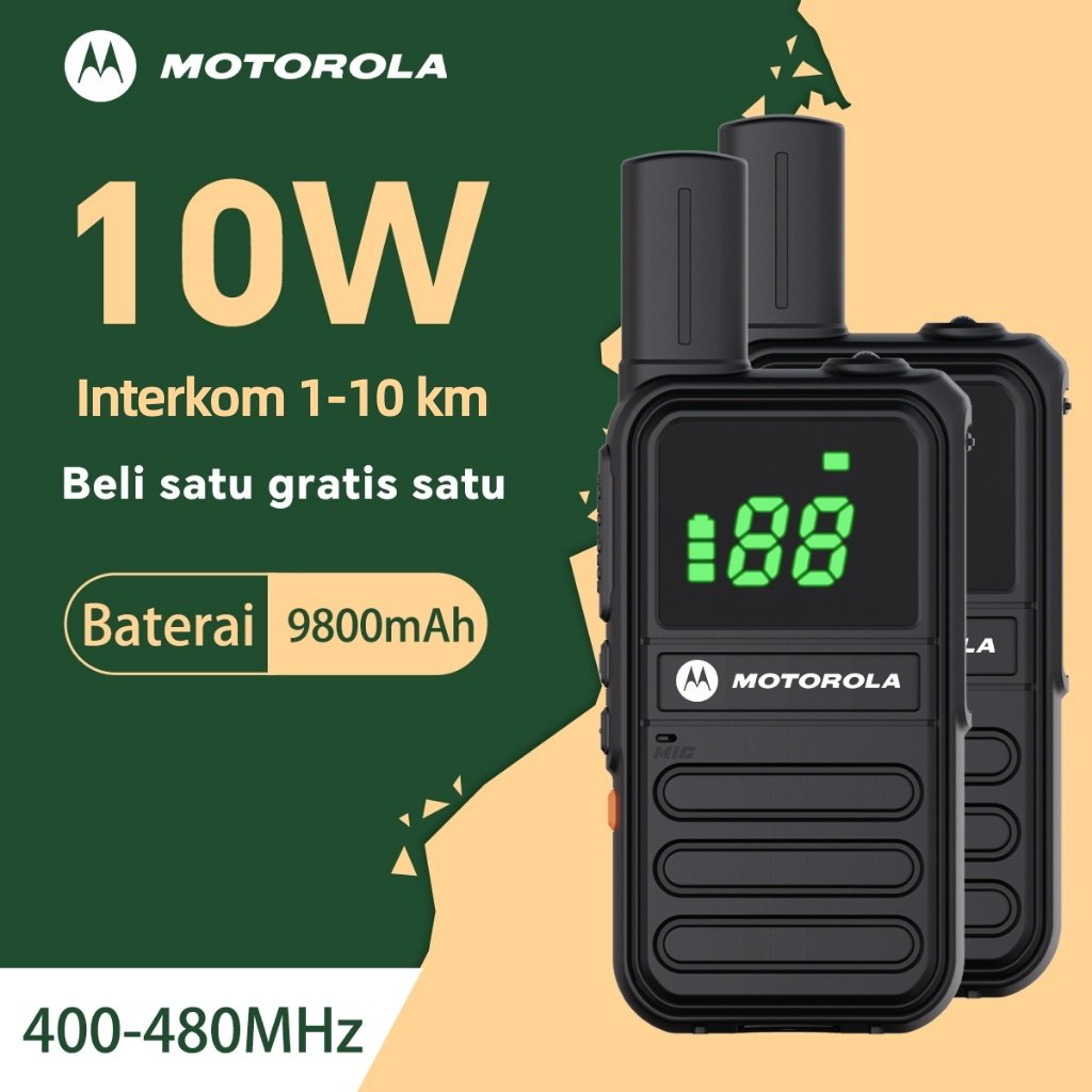 HT 2 Unit Motorola T82 Dua Jalan Pasangan Radio Dengan Band UHF Walkie Talkie Jarak Panjang 10W 10KM