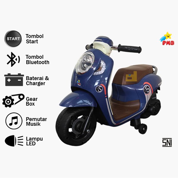 Motor Aki Mainan Anak Mini SCOOPY PMB K-611C K611C Mini Murah