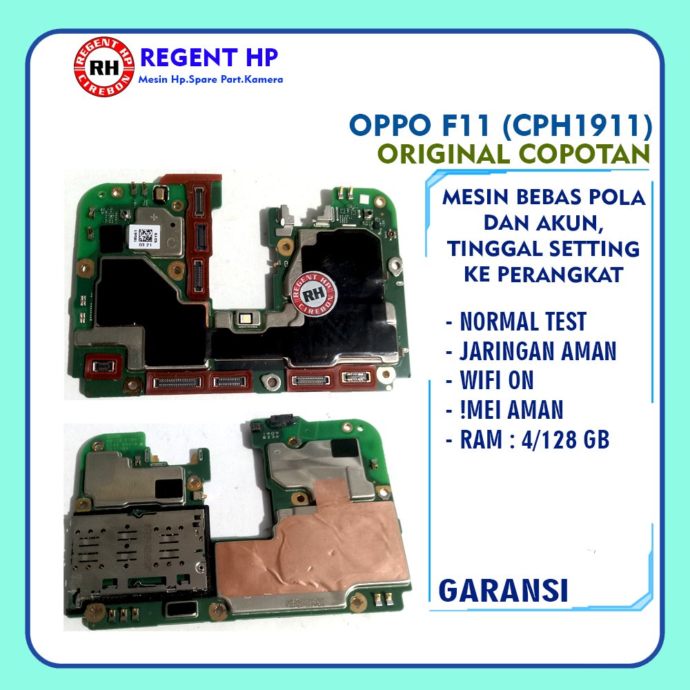 Mainboard Mesin Hp Oppo F11 (Cph1911) Ram 4/128 GB Normal Test I Original Copotan