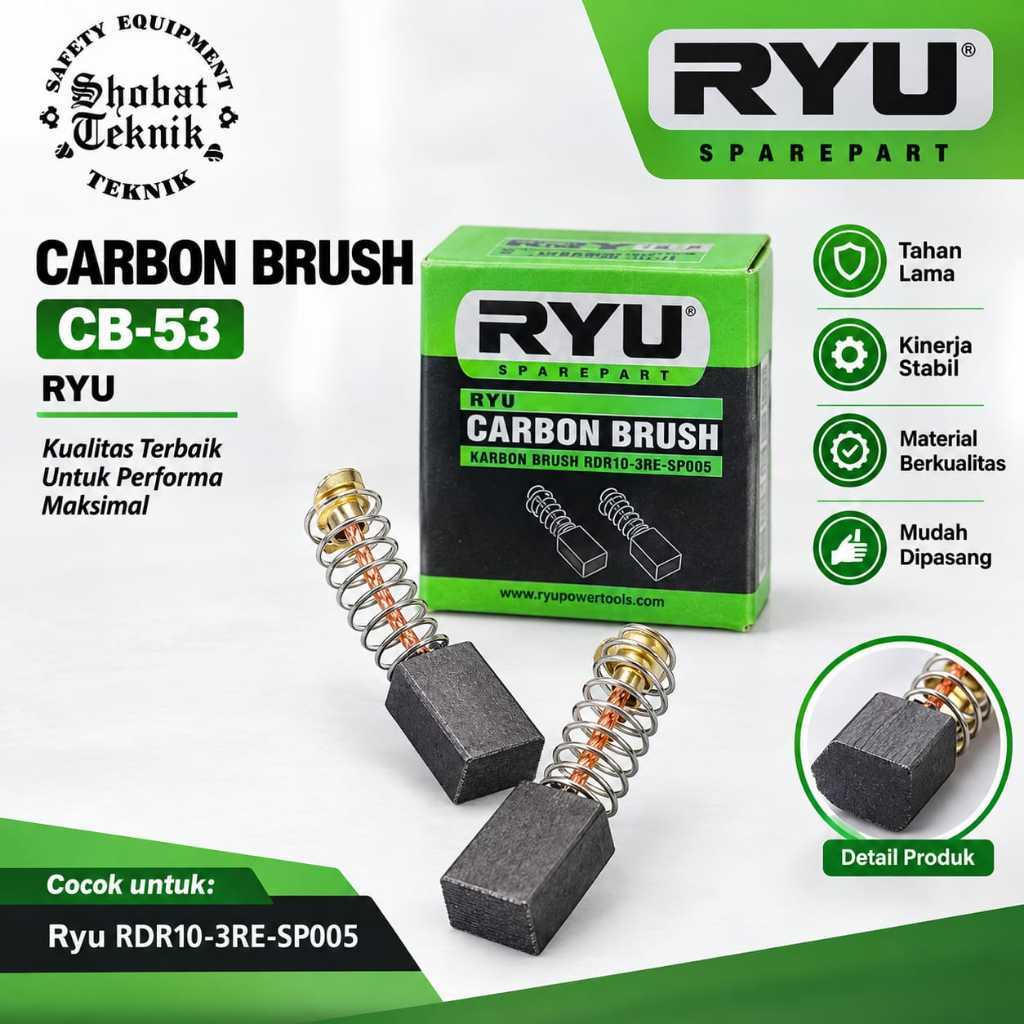 Carbon Brush Mesin Bor RYU 10mm dan 13 mm