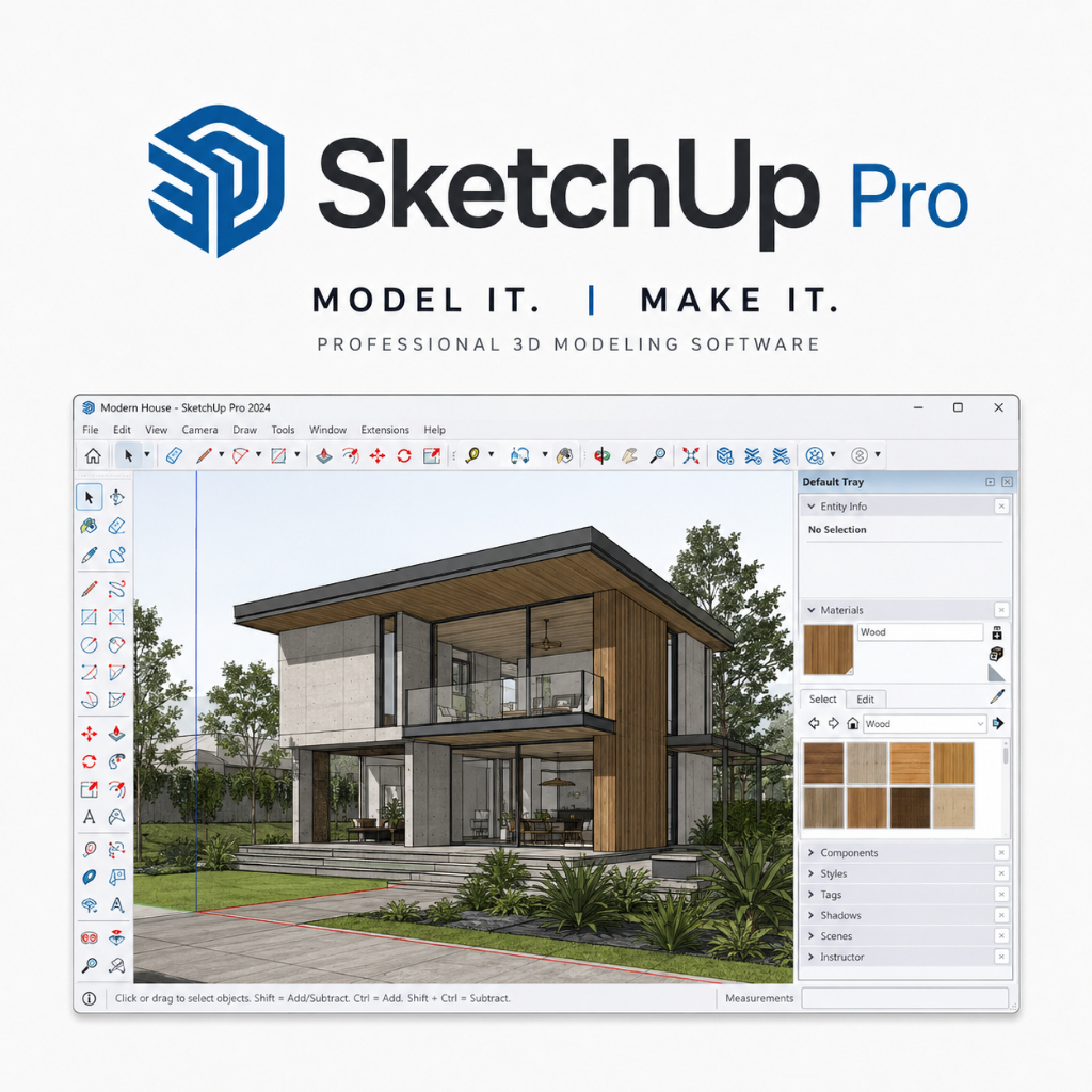 SKETCHUP PRO - Windows Mac - Sketchup 2D 3D Desain Arsitek Bim
