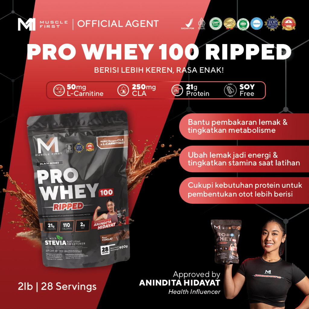 Muscle First Ripped Whey Susu Whey Protein 2Lbs / 900g