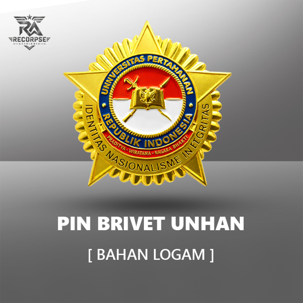 PIN BRIVET UNHAN BAHAN BERKUALITAS LOGAM TIMBUL HIGH QUALITY